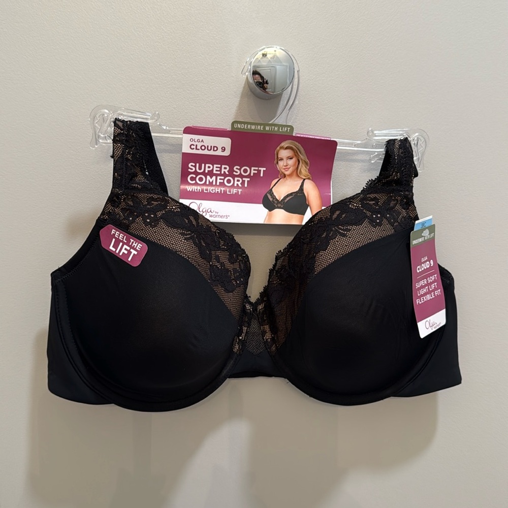 Olga Women's Black Lace Bra size 38C, 38D